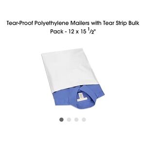 ULINE Tear-Proof Polyethylene Mailers with Tear Strip 50pc pack   - 12 x 15 1⁄2"